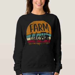 Sudadera Retro Vintage Farm Life Farming Tractor Family Far