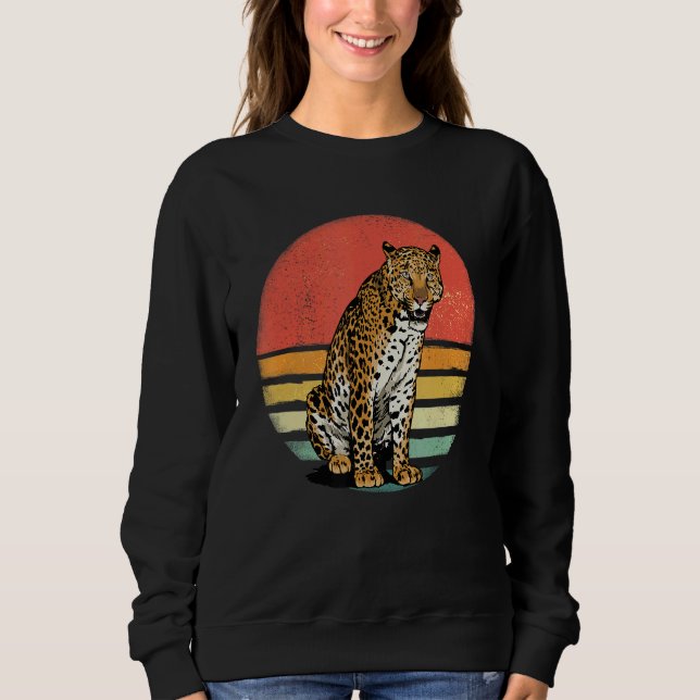 Sudadera Retro Vintage Leopard Cat African Animal Wildlife  (Anverso)