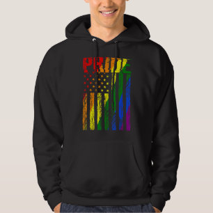 Sudadera Retro Vintage Lgbt Orgullo Bandera Estadounidense