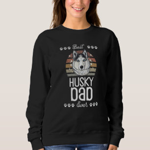 Sudadera Retro Vintage Mejor Papá Husky Perro Patas Papá Dí