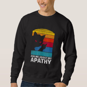 Sudadera Retro Vintage Meme Dedo Medio Gato Mamá Papá Apatí