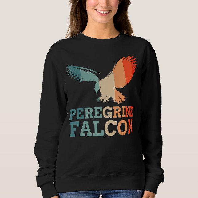 Sudadera Retro Vintage Peregrine Falcon Bird Silhouette Sun (Anverso)