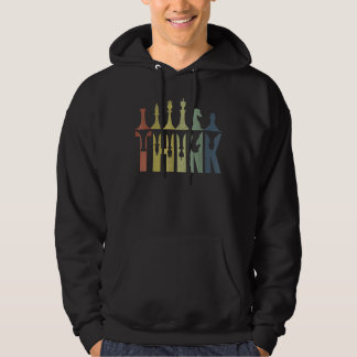 Sudadera Retro Vintage Piensa En Piezas De Ajedrez Jugar Al