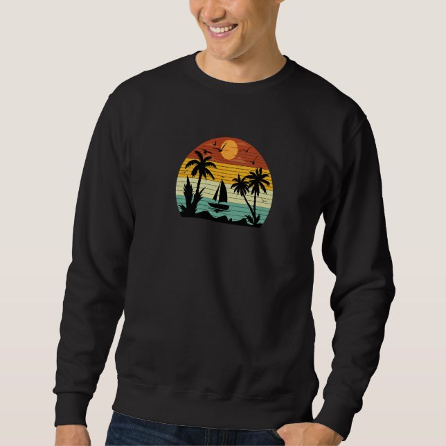 Sudadera Retro Vintage Sunrise Sunburn Sunset Beach Hawaiia (Anverso)