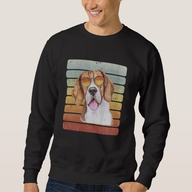 Sudadera Retro Vintage Sunset Beagle Mom Dad (Anverso)