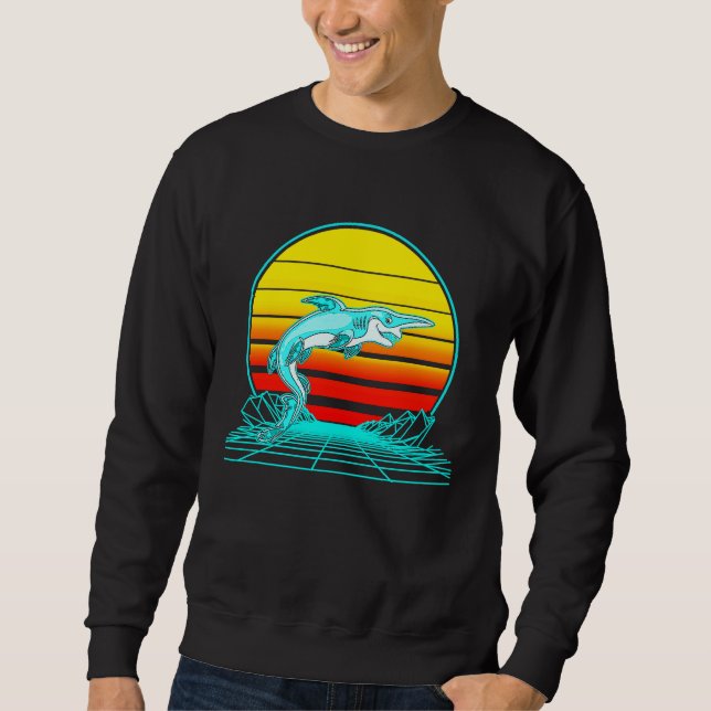 Sudadera Retro Vintage Sunset Goblin Shark (Anverso)