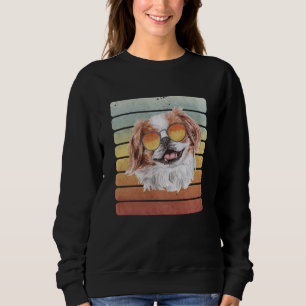 Sudadera Retro Vintage Sunset Japanese Chin Mom Dad