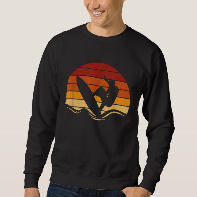 Sudadera Retro Vintage Sunset Surfer Gift Idea Surf (Anverso)