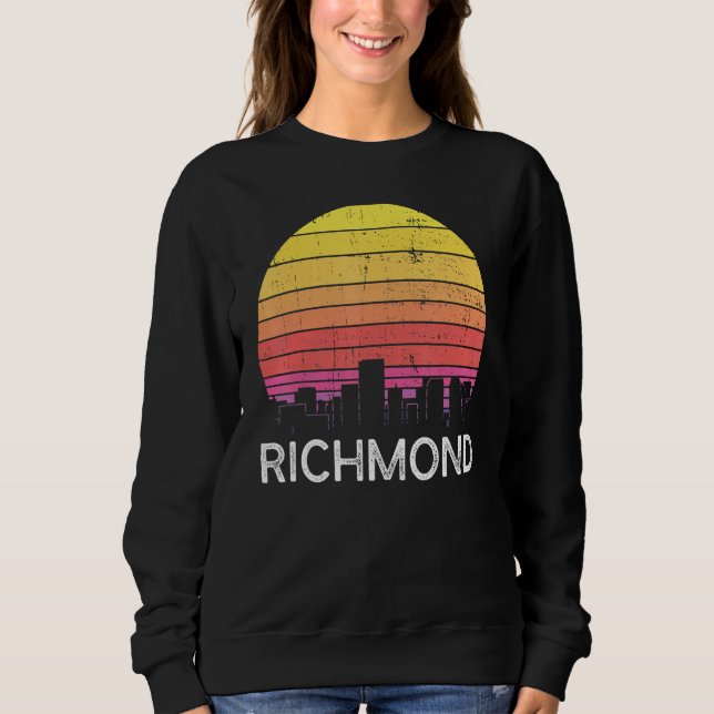 Sudadera Retro Virginia Richmond Skyline Vintage Urban Buil (Anverso)
