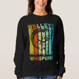 Sudadera Retro Walleye Whisperer Walleye Pescador de los añ