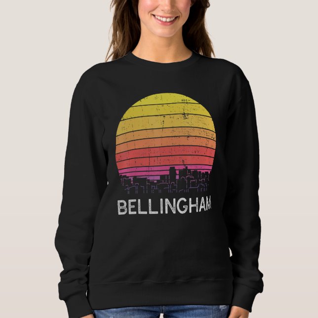 Sudadera Retro Washington Bellingham Skyline Vintage Urban  (Anverso)