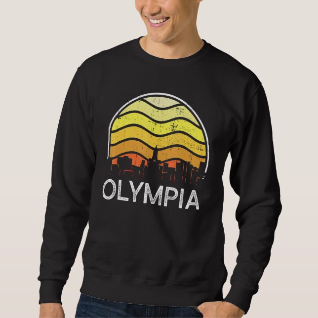 Sudadera Retro Washington Olympia Visitors Skyline Vintage  (Anverso)