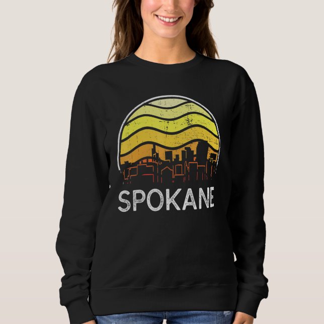 Sudadera Retro Washington Spokane Visitors Skyline Vintage  (Anverso)