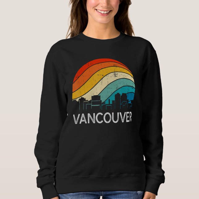 Sudadera Retro Washington Vancouver Skyline Vintage Urban S (Anverso)