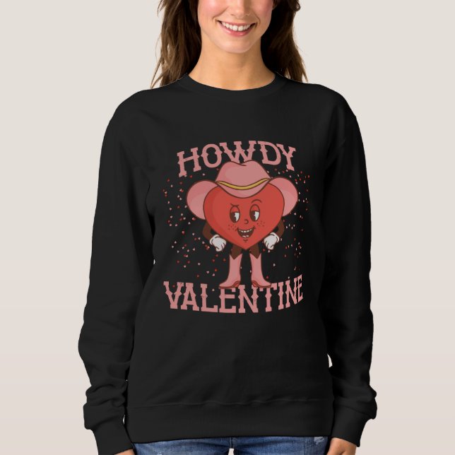 Sudadera Retro Western Howdy Valentine Cowgirl Valentines D (Anverso)