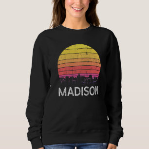 Sudadera Retro Wisconsin Madison Silueta Urbana Edificios V