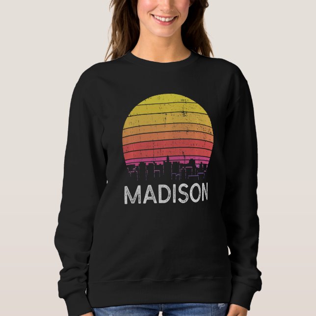 Sudadera Retro Wisconsin Madison Silueta Urbana Edificios V (Anverso)