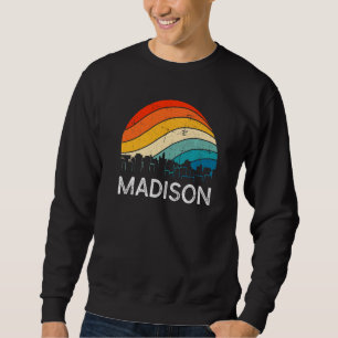 Sudadera Retro Wisconsin Madison Skyline Vintage Urban Skyl