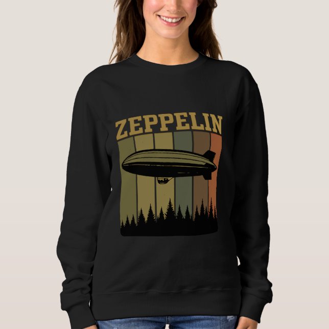 Sudadera Retro Zeppelin 70s 80s Dirigible Airship Zepelin Z (Anverso)