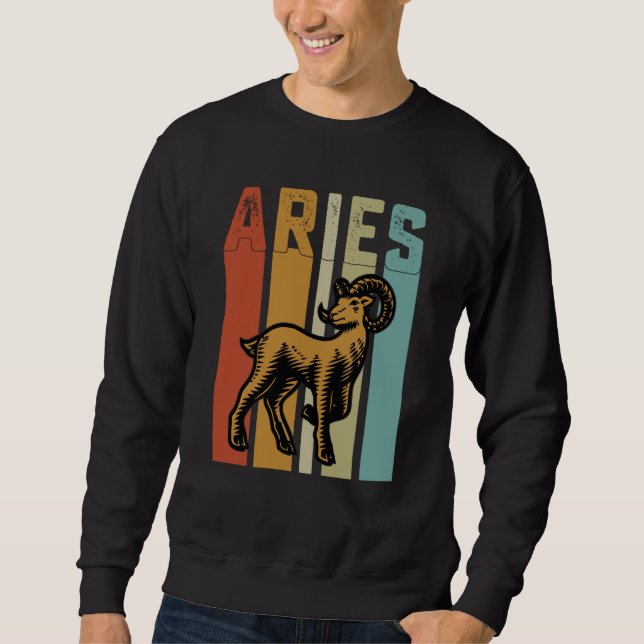 Sudadera Retro Zodiac Aries Vintage Style Astrology (Anverso)