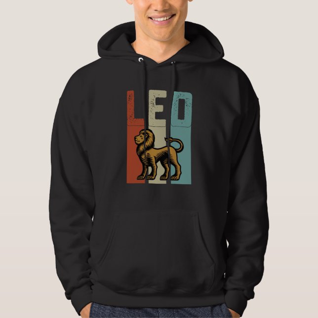Sudadera Retro Zodiac Leo Vintage Style Astrology (Anverso)
