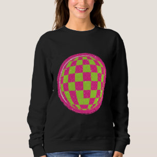 Sudadera Retrobrillo Y2K Globo de Cuadros Distorsionado