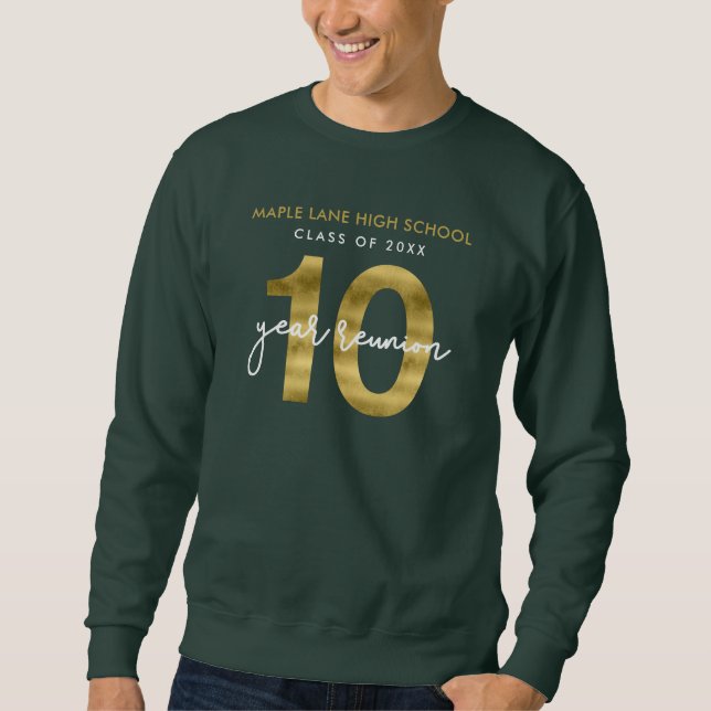 Sudadera Reunión de clase Faux Gold de 10 años (Anverso)