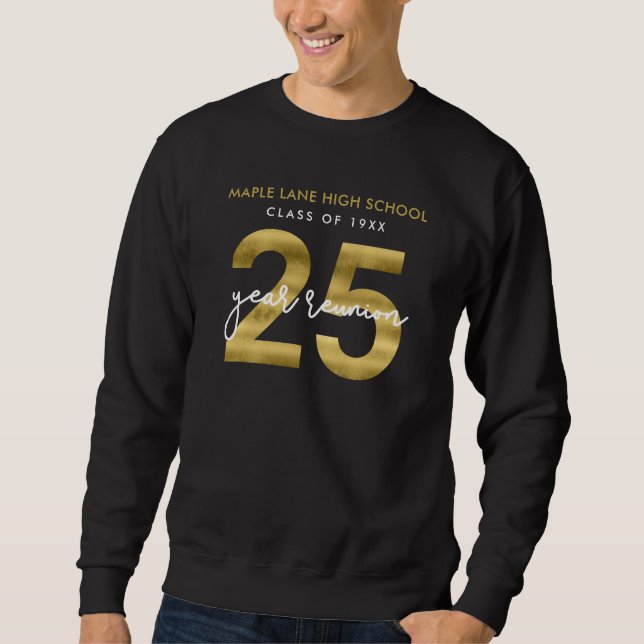 Sudadera Reunión de clase Faux Gold de 25 años (Anverso)