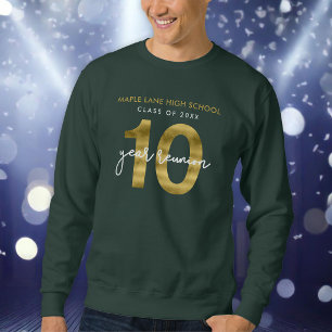 Sudadera Reunión de la promoción de Faux Gold de 10 años