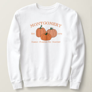 Sudadera Reunión Familiar Calabazas de Otoño Nombre Persona