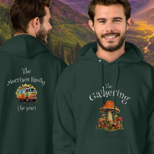 Sudadera Reunión familiar de hongos retro de diversión pers