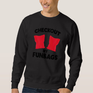 Sudadera Revisa Mis Divertidas bolsas Cornhole Equipo Bolsa