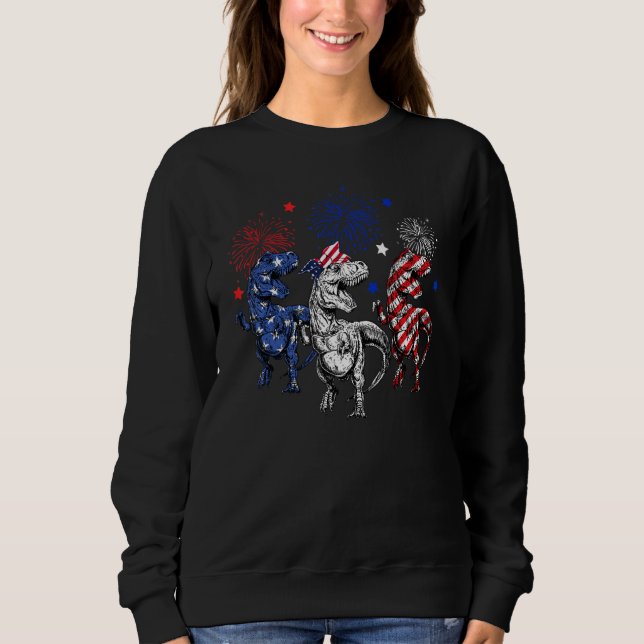 Sudadera Rex Dinosaurio Fuegos Artificiales Rojo Blanco Azu (Anverso)