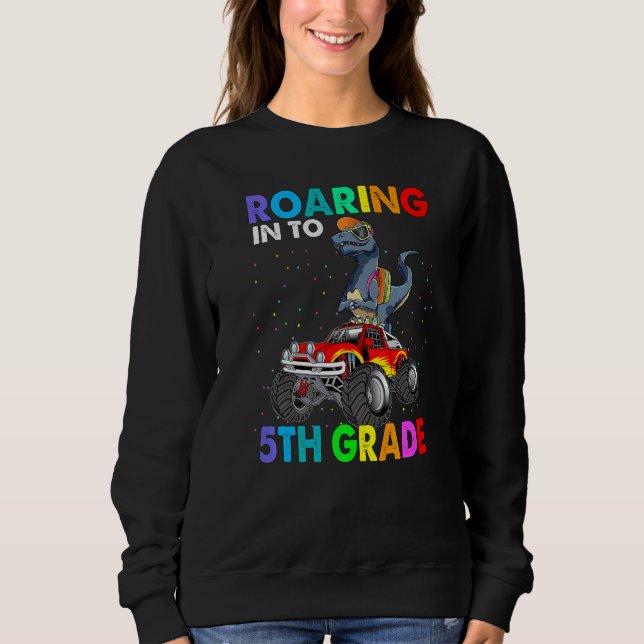 Sudadera Rex Dinosaurio Rugiente de 5to Grado Vuelta al Col (Anverso)