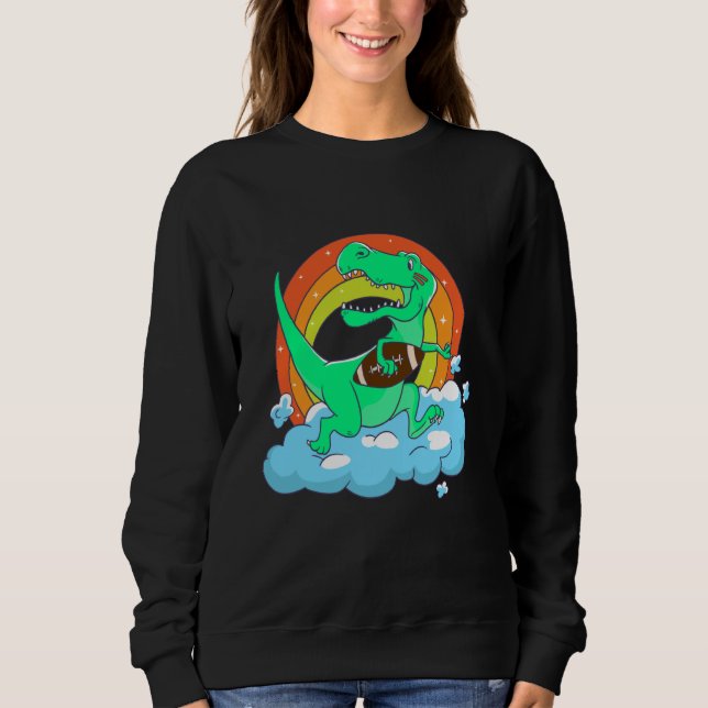 Sudadera rex playing rugby football (Anverso)
