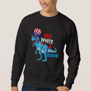 Sudadera Rex T Dinosaurio Fuegos Artificiales Rojo Blanco A