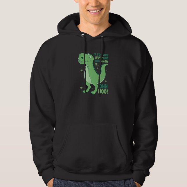 Sudadera Rex trying to Clap Happy Dinosaur Kids Cute (Anverso)