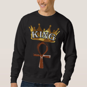 Sudadera Rey africano Ankh y simbolismo egipcio de la coron