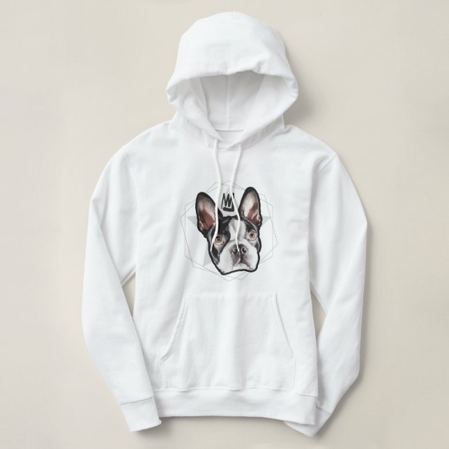 Sudadera Rey Boston Terrier para mujer (Diseño del anverso)