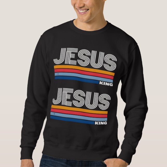Sudadera Rey Jesús cristiano retro (Anverso)