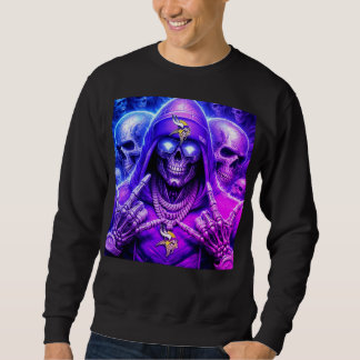 Sudadera Reyes Urbanos Cráneo con Corona Dorada Gráfica