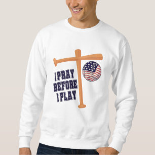 Sudadera Rezo antes de jugar al juego Basebal