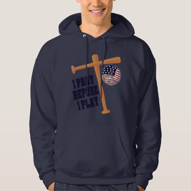 Sudadera Rezo antes de jugar un partido de béisbol (Anverso)