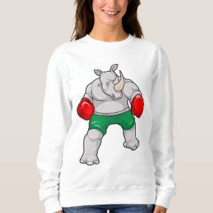 Sudadera Rhino en boxeo con guantes de boxeo