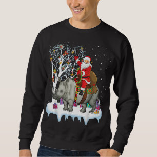 Sudadera Rhinoceros Lover Xmas regalo de Santa Riding Rhino