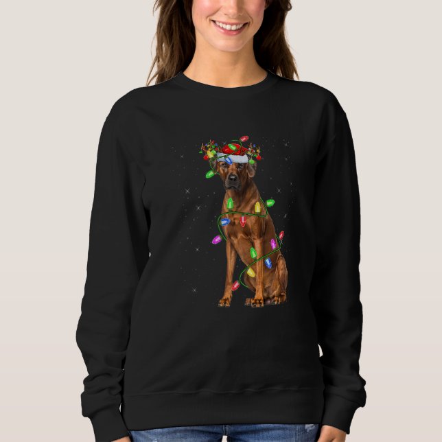 Sudadera Rhodesian Ridgeback Christmas Tree Light Pajama Do (Anverso)