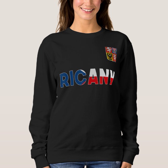 Sudadera Ricany República Checa Bandera Del Corazón Cubiert (Anverso)
