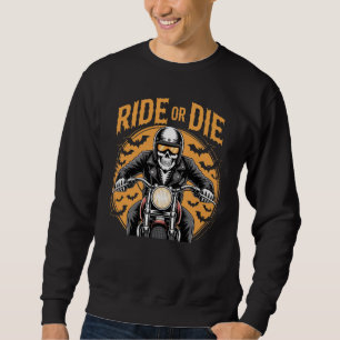Sudadera Ride hasta morir - Skeleton Biker Halloween Hoodie