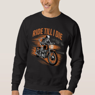 Sudadera Ride hasta morir - Skeleton Biker Halloween Hoodie