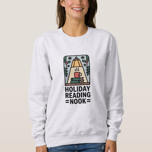 Sudadera Rincón de Lectura Navideño Acogedor de Invierno (Anverso)